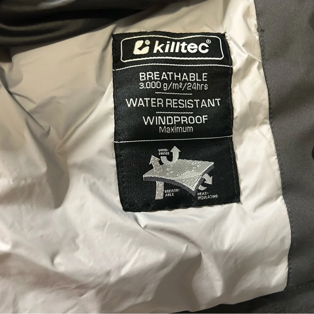 Killtec Ski Jacket Women’s  M Grey Black Water-Resistant Windproof Hooded Coat